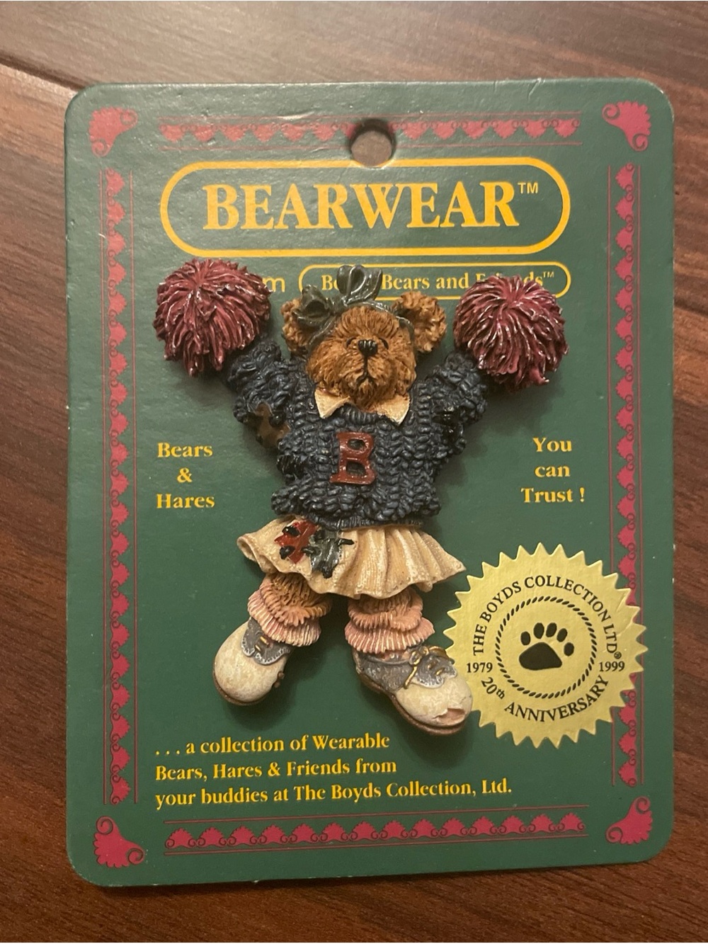Vintage Bearwear Collection Boyd's Bears and Friends - Chearleader Pin #26032